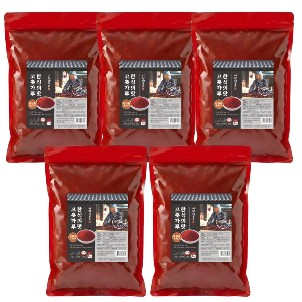 이장네푸드 고춧가루, 보통맛, 반찬용, 중간입자, 1kg, 5개
