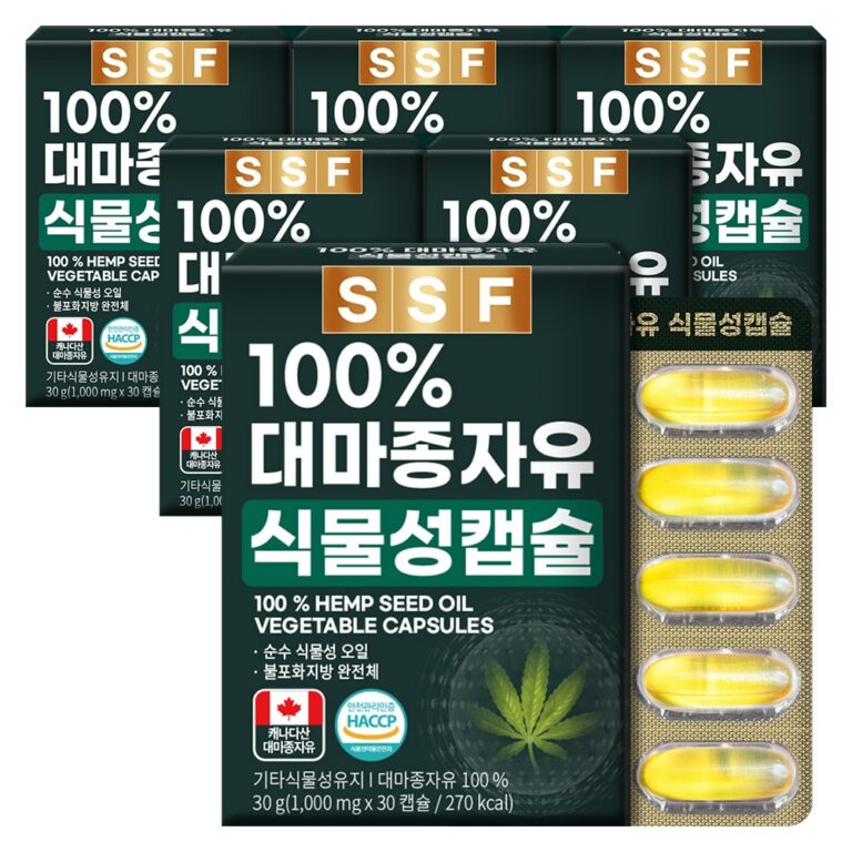 순수식품 대마종자유 햄프씨드 오일 식물성캡슐 1개월분, 30캡슐, 6박스