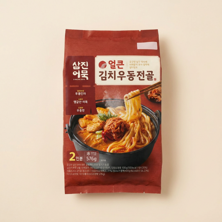 삼진어묵 얼큰 김치우동전골, 576g, 2개