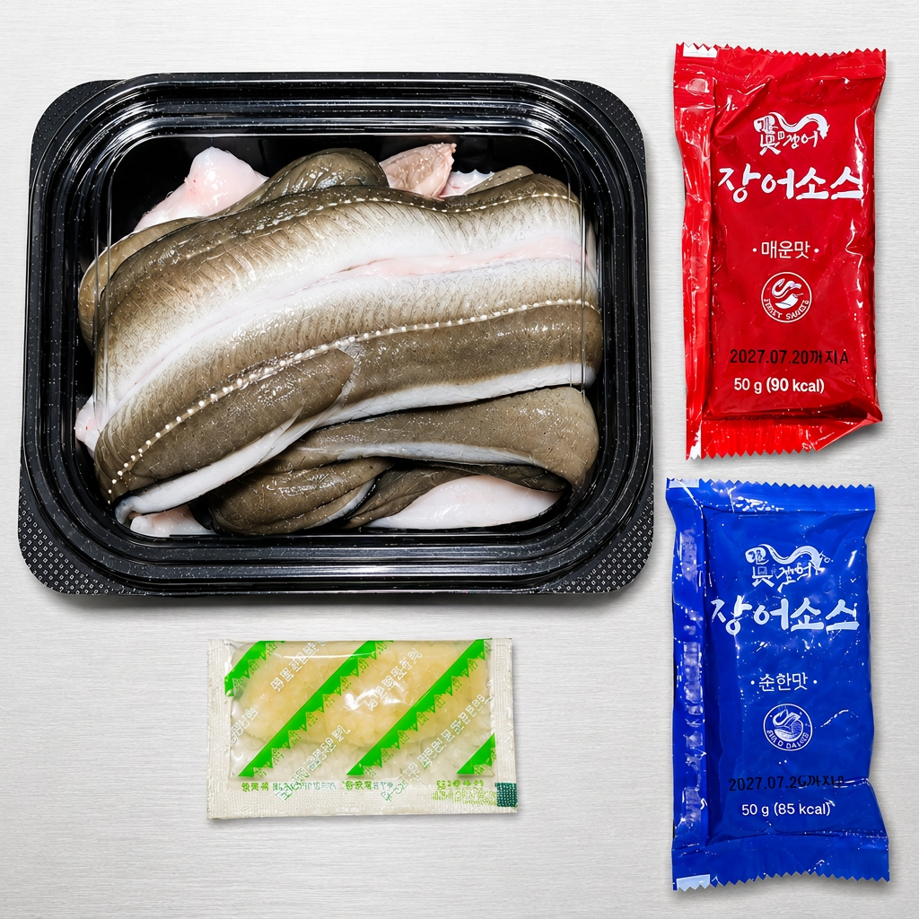 산들에담다 통영 손질 활 바다장어, 대, 3kg, 1박스
