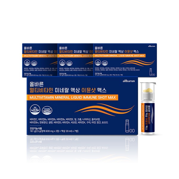 올바른 멀티비타민 미네랄 액상 이뮨샷 맥스, 7병, 4박스