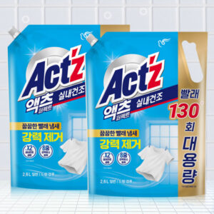 액츠 퍼펙트 대용량 실내건조 세탁세제, 일반드럼겸용, 2.6L, 2개