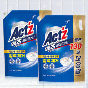 액츠 퍼펙트 대용량 세탁세제 베이킹소다, 일반드럼겸용, 2.6L, 2개