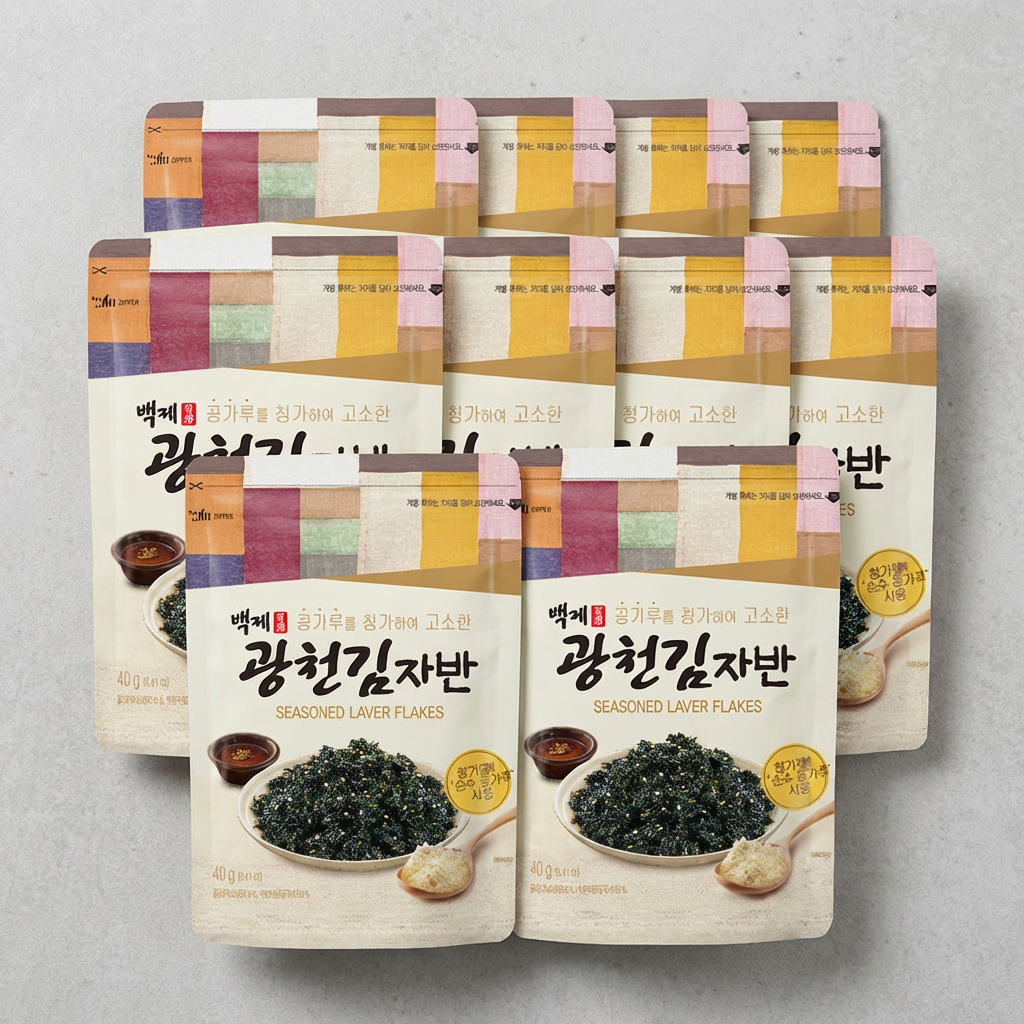 광천김 백제 콩가루 김자반, 40g, 10봉