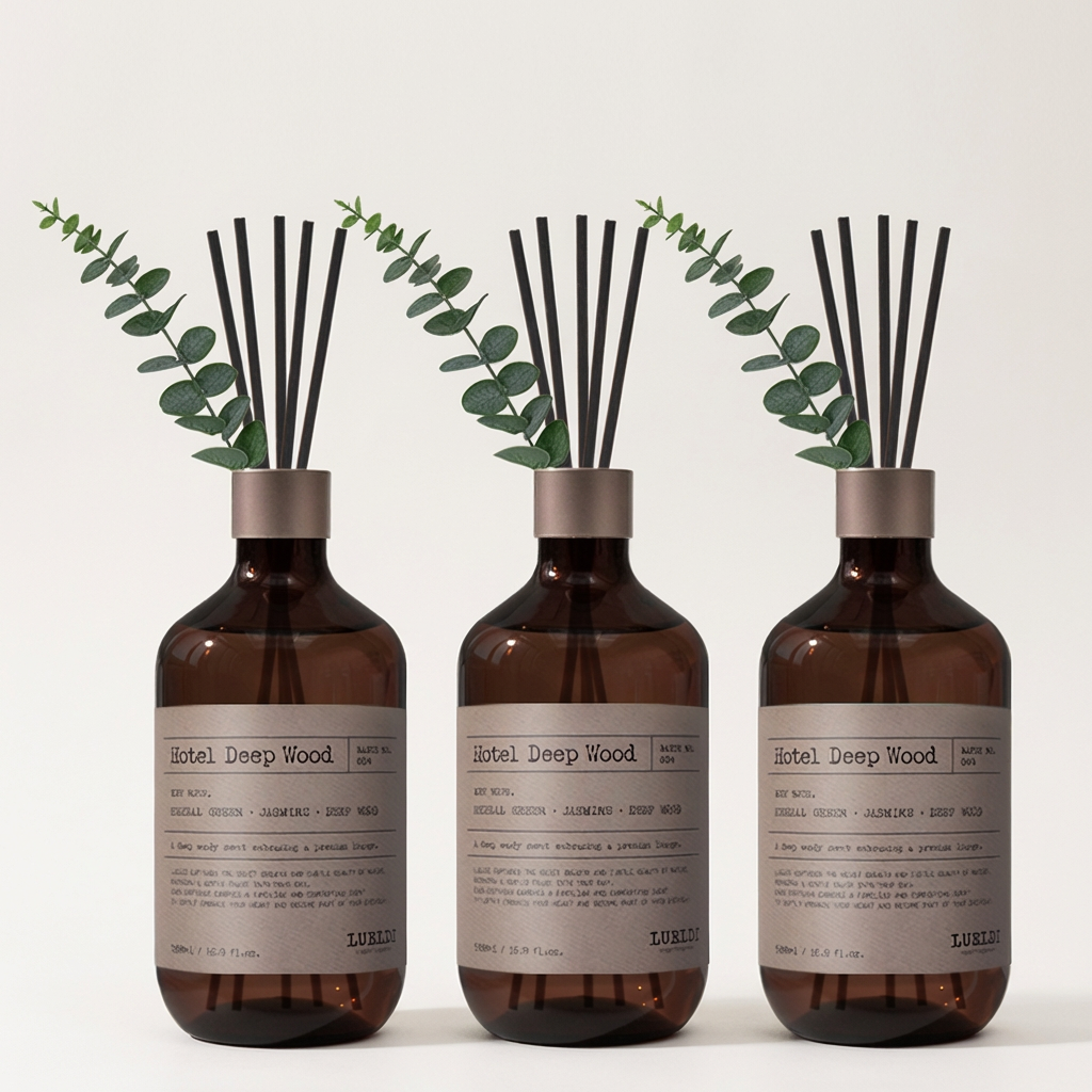 루엘디 대용량 디퓨저, 호텔 딥 우드, 500ml, 3개