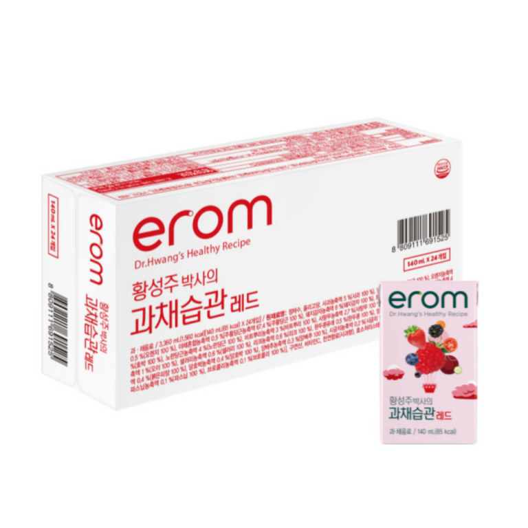 이롬 황성주박사의 과채습관, 레드, 140ml, 24개