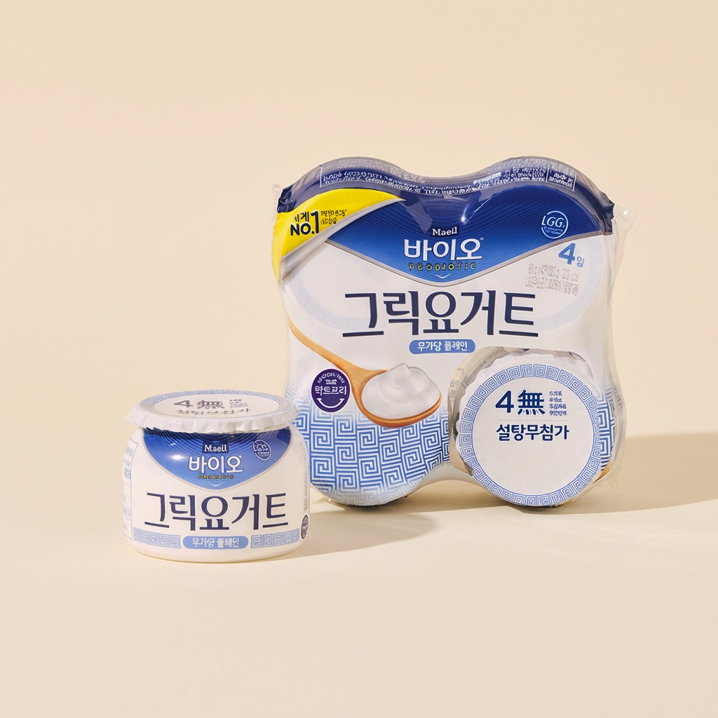 매일 바이오 그릭 요거트, 무가당플레인, 80g, 16개