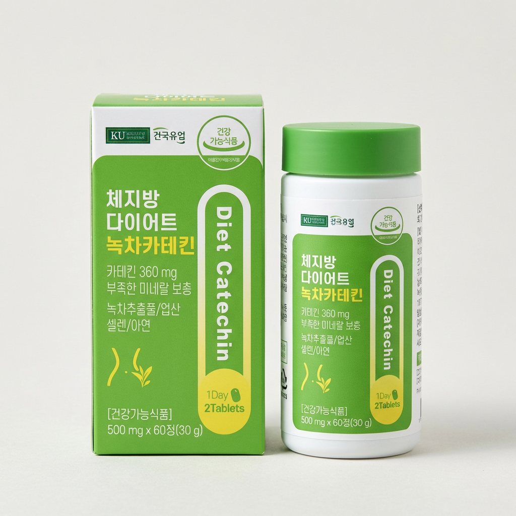 건국유업 체지방 다이어트 녹차카테킨, 60정, 6개