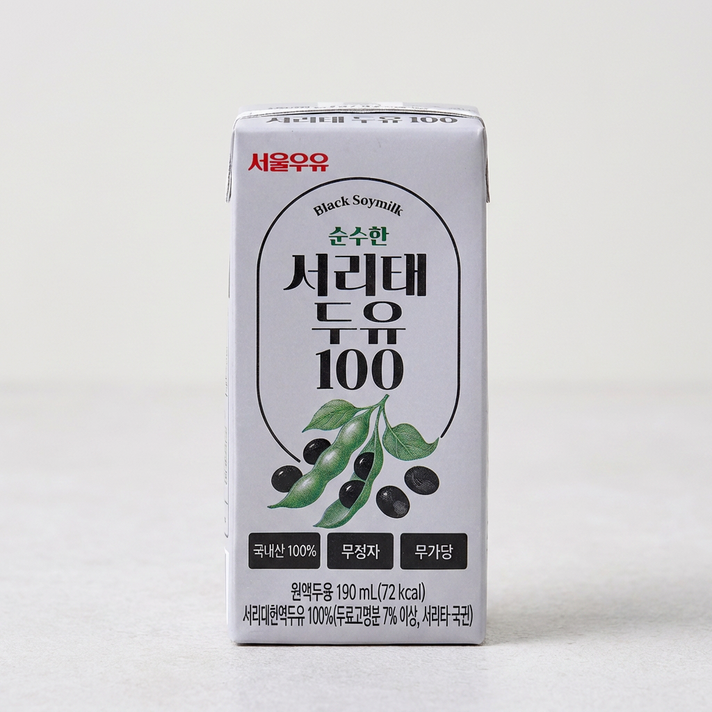 서울우유 순수한 국산콩 서리태 두유 100, 190ml, 64개